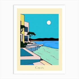 Poster Of Minimal Design Style Of Cancun, Mexico 4 Art Print