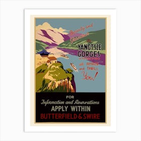 Yangtsze Gorges Travel Poster Art Print