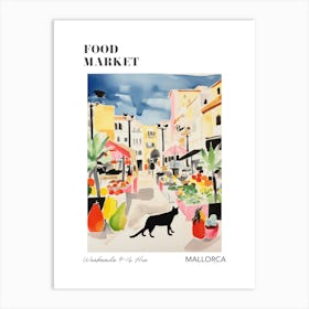 The Food Market In Mallorca 1 Illustration Poster Art Print