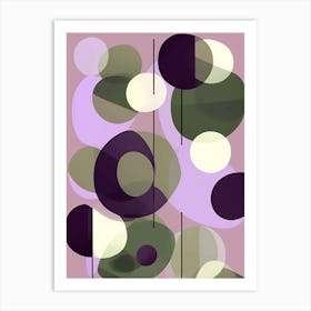Simple abstract Movement Art For Wall Decor, Pleasing tones of purple green and white, 1256 Art Print