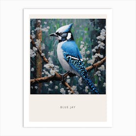 Ohara Koson Inspired Bird Painting Blue Jay 2 Poster Art Print