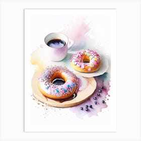 Donut Tablescape Cute Neon 1 Art Print