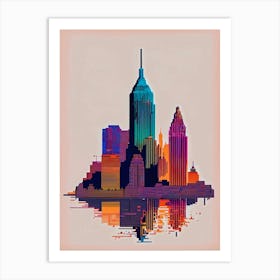 Pixelated York City Canvas Print Art Print