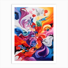 "Whispers of Color: Abstract Expression on Canvas" Art Print