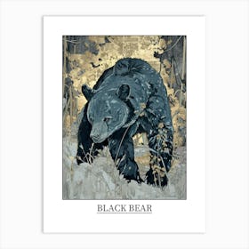 Black Bear Precisionist Illustration 1 Poster Art Print
