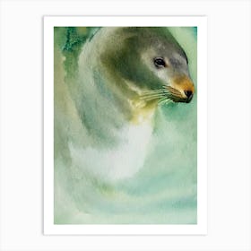Sea Lion Storybook Watercolour Art Print