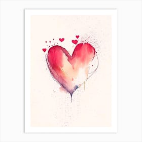 Joyful Heart Symbol Minimal Watercolour Art Print