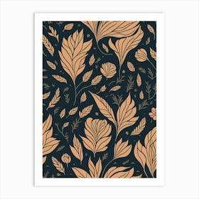 Background Pattern Leaves Texture Art Print