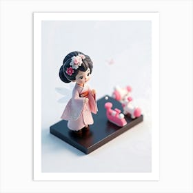 Cute Geisha Sculpture Art Print