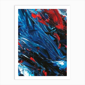 Abstract Painting, Blue And Red Art Print