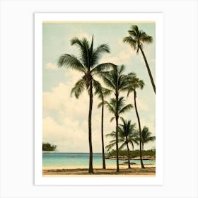 Pink Sands Beach Bahamas Vintage Art Print