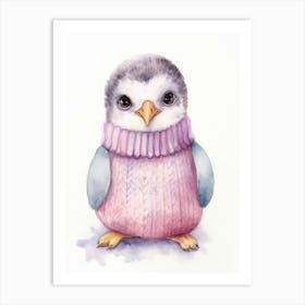Baby Animal Watercolour Penguin Art Print
