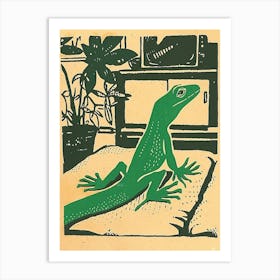 Lizard In The Living Room Block 2 Art Print