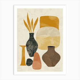 Abstract Objects Flat Illustration 3 Art Print