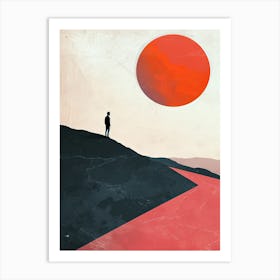 Man On A Hill, Boho Art Print