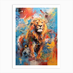 Lion Abstract Expressionism 1 Art Print