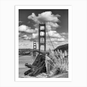 SAN FRANCISCO Monochrome Golden Gate Bridge Art Print