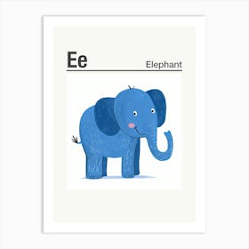 Animals Alphabet Elephant 3 Art Print