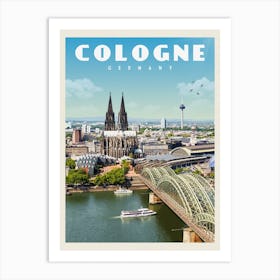 Cologne Germany Travel Poster Art Print