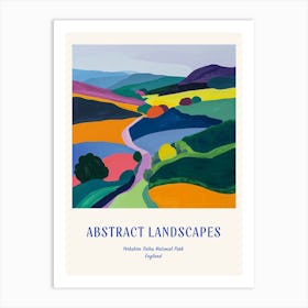 Colourful Abstract Yorkshire Dales National Park England 2 Poster Blue Art Print