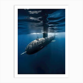 Submarine In The Ocean-Reimagined 34 Art Print