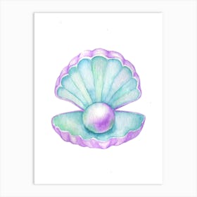 Mermaid Shell Art Print Art Print