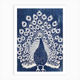 Peacock Bold Feathers Pattern Art Print