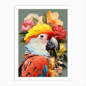 Bird With A Flower Crown Parrot 1 Art Print