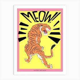 Tiger Meow Illustration Art Print