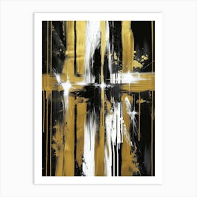 Gold And Black Abstract Painting 41 Art Print