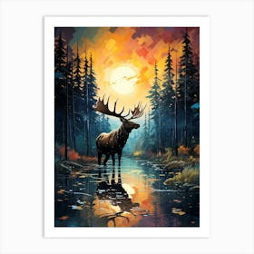 Deer In The Woods 2 Art Print