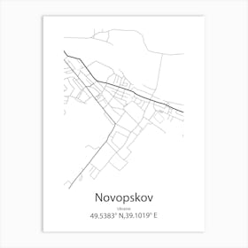 Novopskov,Ukraine Minimalist Map Art Print