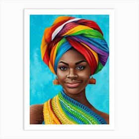 African Woman With Turban 14 Art Print