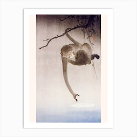 Monkey Catching Reflection Of The Moon, 1927, Ohara Koson Art Print