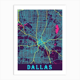 Dallas Map Poster 1 Art Print