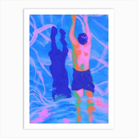 Swimming man 1 Art Print