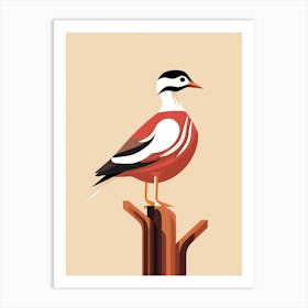 Minimalist Wood Duck 3 Illustration Art Print