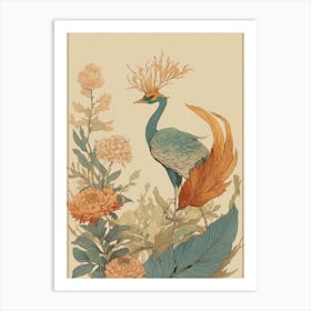 Peacock Bird Wall Art Art Print