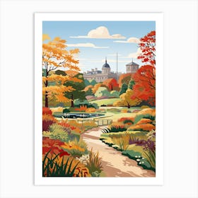 Royal Botanic Garden Edinburgh, United Kingdom In Autumn Fall Illustration 2 Art Print