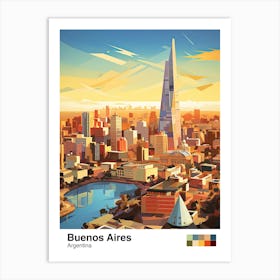 Buenos Aires, Argentina, Geometric Illustration 0 Poster Art Print