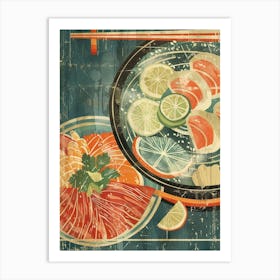 Sukiyaki Japanese Cuisine Mid Century Modern 2 Art Print