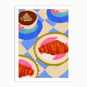 Coffee And Croissants 4 Art Print