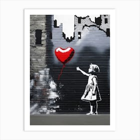 Banksy - Heart Balloon Art Print