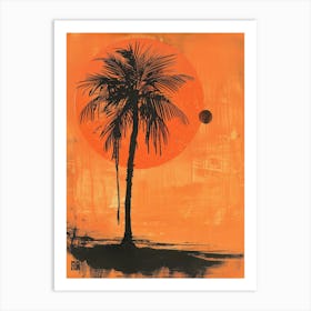 Sunset Palm Tree Art Print