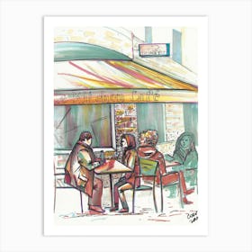 Lyon Street Cafe Talks Art Print