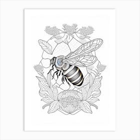 Honeybee 4 William Morris Style Art Print