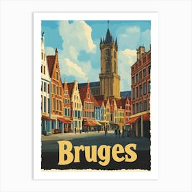 Aihrgdesign A Vintage Travel Poster Of Bruges Art Print