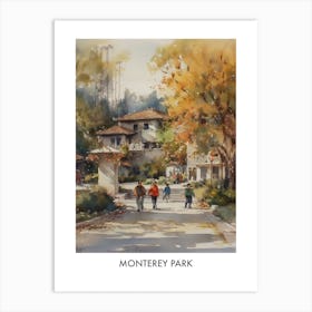 Monterey Park Watercolor 1travel Poster Art Print