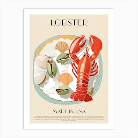 Lobster Print Kitchen Art Kitchen Poster Food Art Mid Century Modern Art Print