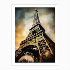 Eiffel Tower Paris France Oil Painting Style 12 Art Print